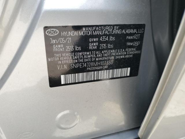 5NPEJ4J28MH107350 - 2021 HYUNDAI SONATA SEL PLUS SILVER photo 12