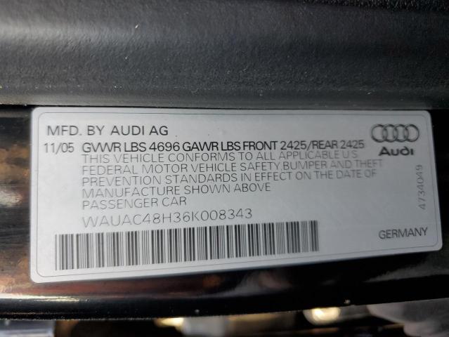 WAUAC48H36K008343 - 2006 AUDI A4 1.8 CABRIOLET BLACK photo 13