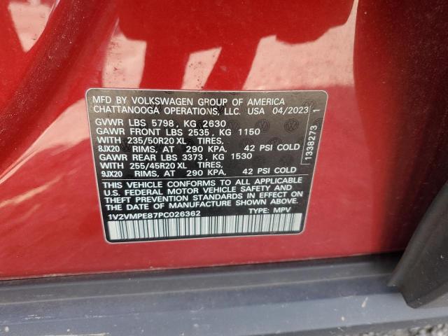 1V2VMPE87PC026362 - 2023 VOLKSWAGEN ID.4 PRO S 红色 照片 13