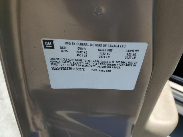 2G2WP552761166272 - 2006 PONTIAC GRAND PRIX 金色 照片 12