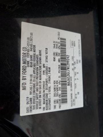 MAJ6S3GL7KC299242 - 2019 FORD ECOSPORT SE შავი ფოტო 13