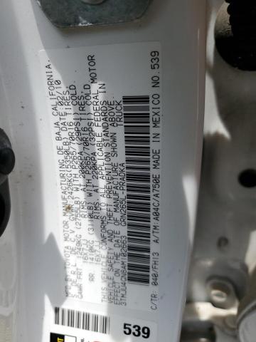 3TMJU4GN8AM102663 - 2010 TOYOTA TACOMA DOUBLE CAB PRERUNNER WHITE photo 12