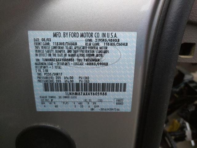 1LNHM87AX4Y605988 - 2004 LINCOLN LS Bej foto 13