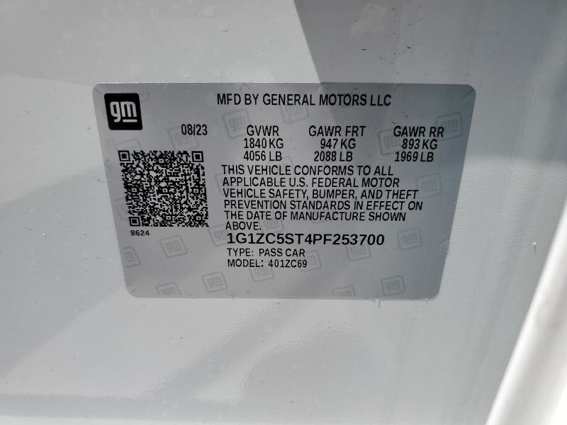 1G1ZC5ST4PF253700 - 2023 CHEVROLET MALIBU LS Blanco foto 12