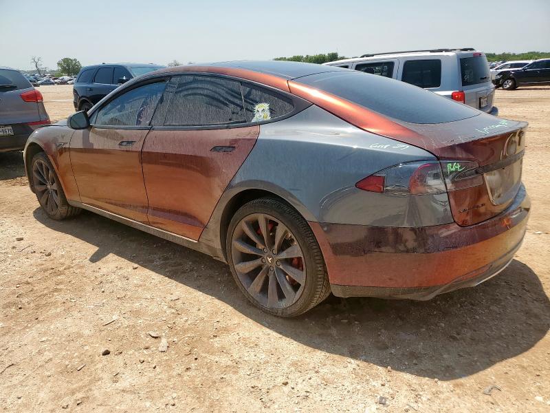 5YJSA1DP5DFP13535 - 2013 TESLA MODEL S BURGUNDY photo 2