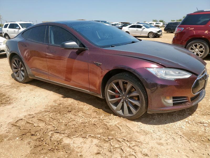 5YJSA1DP5DFP13535 - 2013 TESLA MODEL S BURGUNDY photo 4