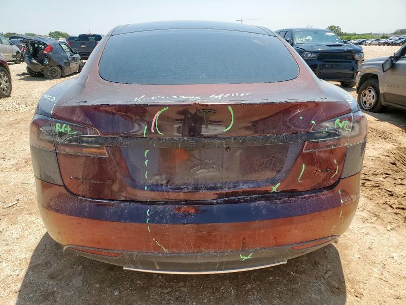 5YJSA1DP5DFP13535 - 2013 TESLA MODEL S BURGUNDY photo 6