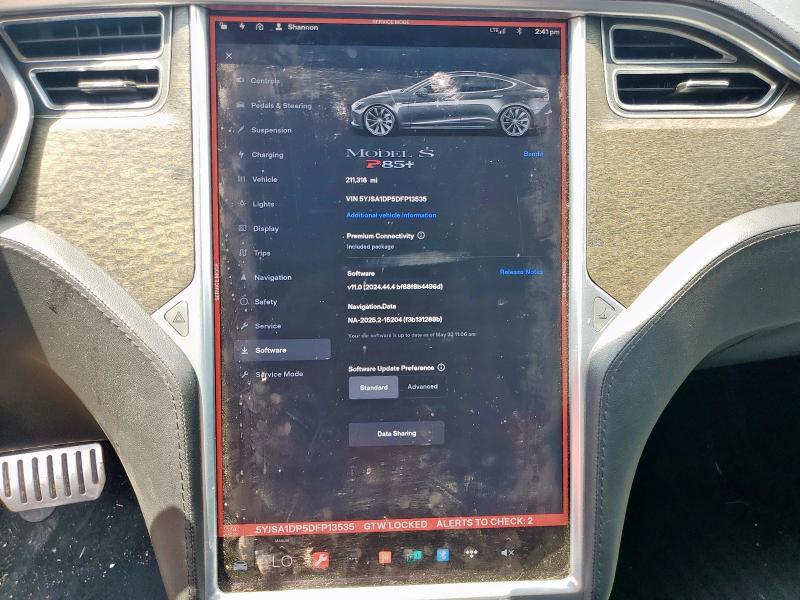 5YJSA1DP5DFP13535 - 2013 TESLA MODEL S BURGUNDY photo 9