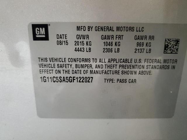 1G11C5SA5GF122027 - 2016 CHEVROLET MALIBU LIM LT Күміс фото 12