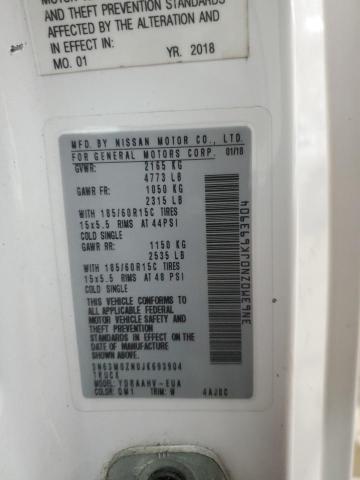 3N63M0ZN0JK693904 - 2018 CHEVROLET CITY EXPRE LT 白色 照片 12