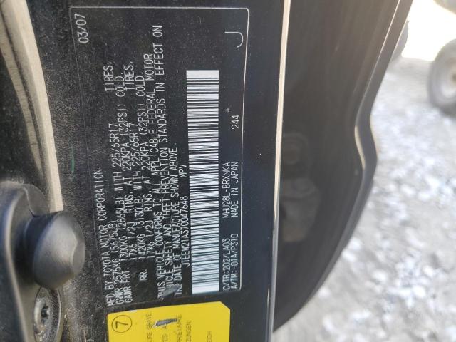 JTEEW21A370047648 - 2007 TOYOTA HIGHLANDER HYBRID BLACK photo 13