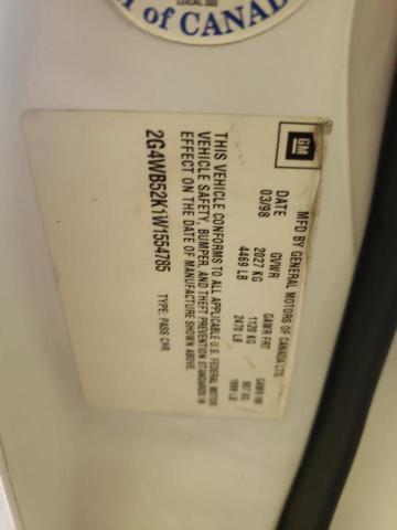 2G4WB52K1W1554785 - 1998 BUICK REGAL LS 白色 照片 12