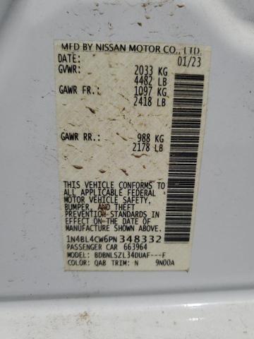 1N4BL4CW6PN348332 - 2023 NISSAN ALTIMA SR WHITE photo 12