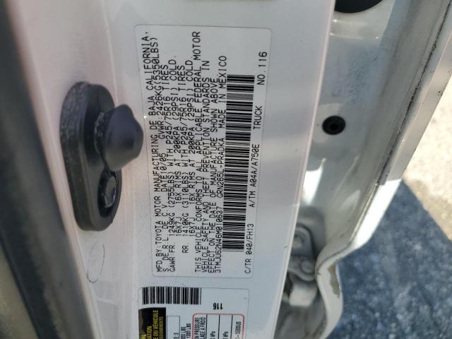 3TMJU62N46M010637 - 2006 TOYOTA TACOMA DOUBLE CAB PRERUNNER WHITE photo 12