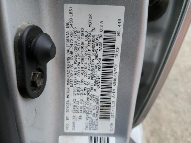 5TELU42N96Z219453 - 2006 TOYOTA TACOMA DOUBLE CAB SILVER photo 13