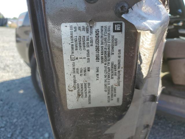 1GNDV23128D110451 - 2008 CHEVROLET UPLANDER LS 棕色 照片 12