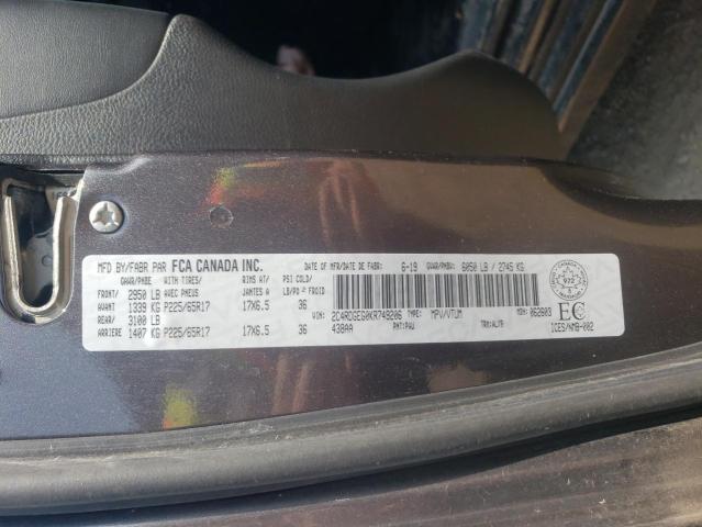 2C4RDGEG0KR749206 - 2019 DODGE GRAND CARA GT CHARCOAL photo 14