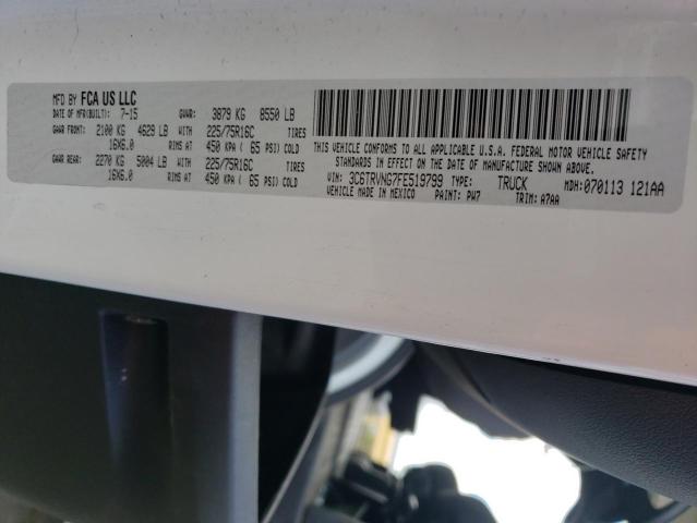 3C6TRVNG7FE519799 - 2015 RAM PROMASTER 1500 STANDARD WHITE photo 13