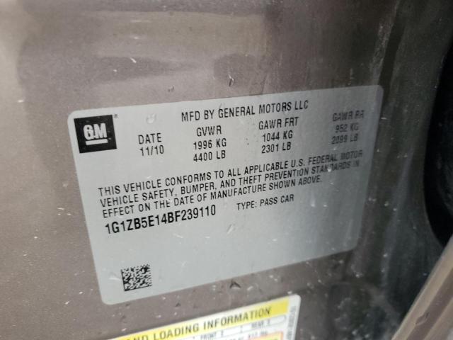 1G1ZB5E14BF239110 - 2011 CHEVROLET MALIBU LS رمادي صورة 12