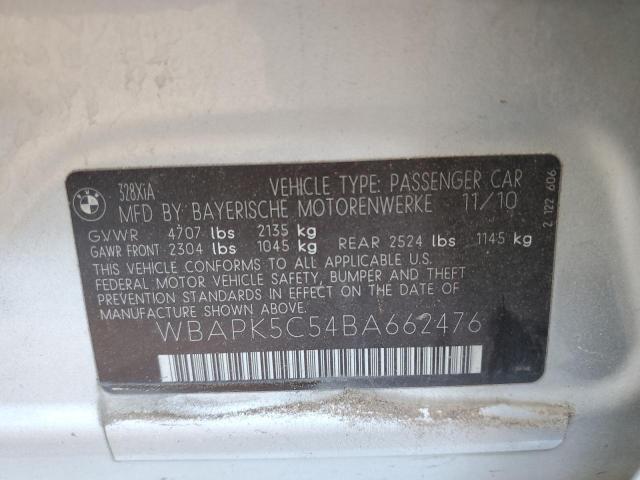 WBAPK5C54BA662476 - 2011 BMW 328I XI SULEV SILVER photo 12