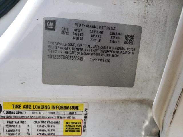 1G1ZE5EU8CF366249 - 2012 CHEVROLET MALIBU LTZ Ağ foto 12