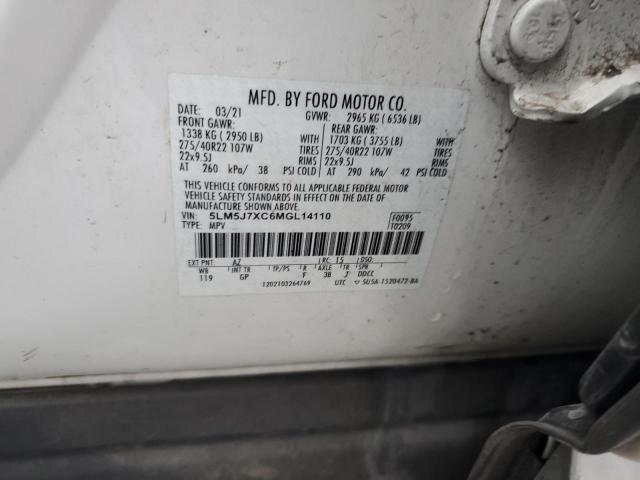 5LM5J7XC6MGL14110 - 2021 LINCOLN AVIATOR RESERVE Blanc photo 13