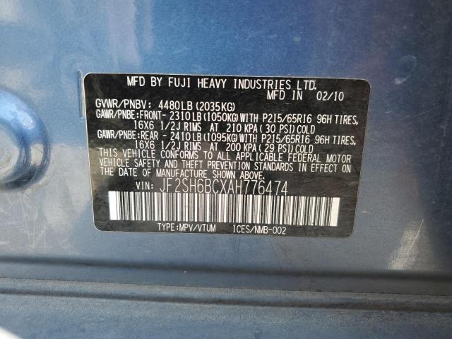 JF2SH6BCXAH776474 - 2010 SUBARU FORESTER XS Azul foto 13