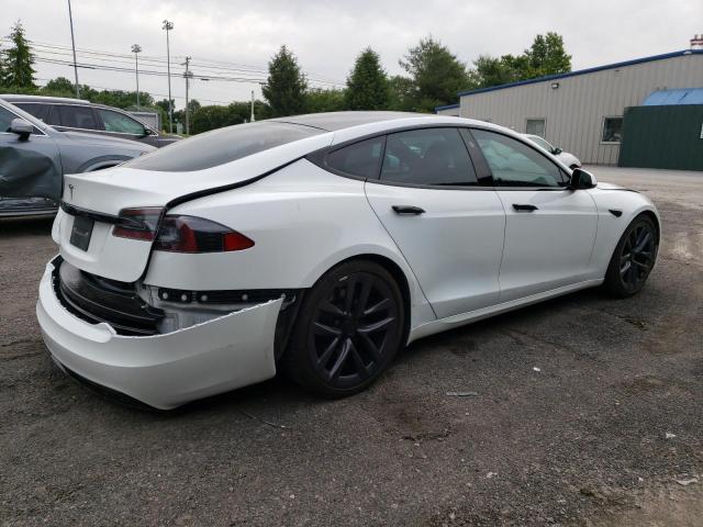 5YJSA1E59MF438359 - 2021 TESLA MODEL S WHITE photo 3