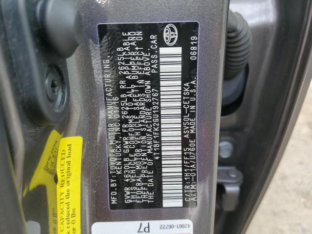 4T1BF1FK2GU192767 - 2016 TOYOTA CAMRY LE CHARCOAL photo 13