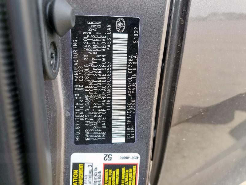 4T1G11AK5PU783557 - 2023 TOYOTA CAMRY SE NIGHT SHADE GRAY photo 12