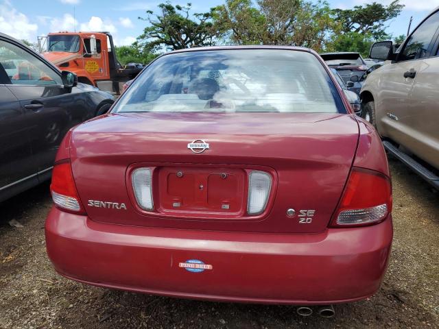 3N1BB51D4YL102372 - 2000 NISSAN SENTRA SE RED photo 6