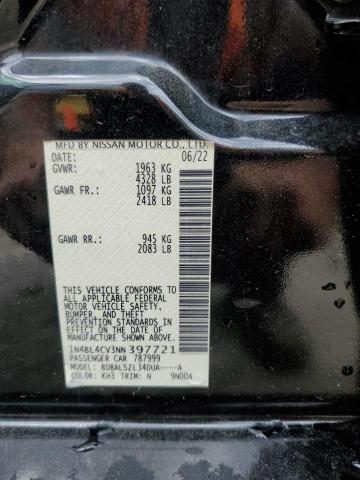 1N4BL4CV3NN397721 - 2022 NISSAN ALTIMA SR BLACK photo 12