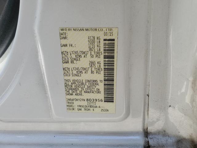 1N6AF0KY2FN803956 - 2015 NISSAN NV 2500 BLUE photo 13