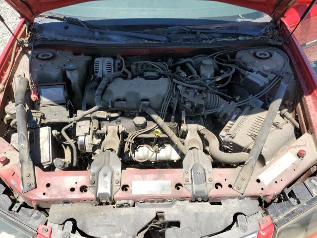 2G1WF52E349348555 - 2004 CHEVROLET IMPALA RED photo 11