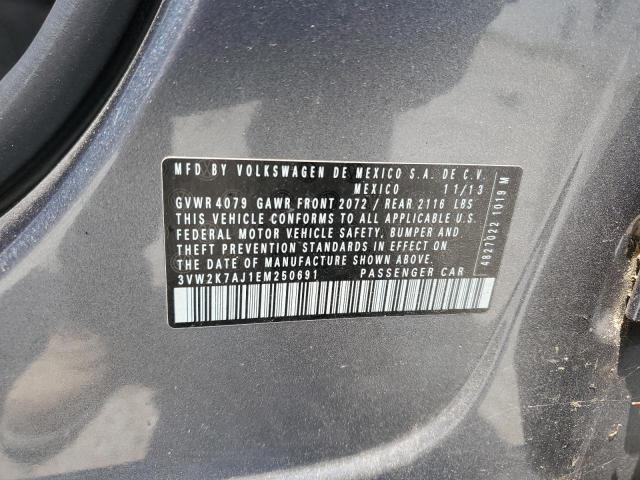 3VW2K7AJ1EM250691 - 2014 VOLKSWAGEN JETTA BASE رمادي صورة 12