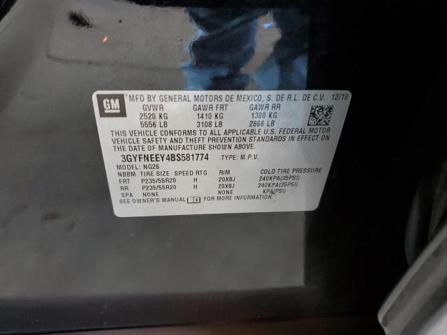 3GYFNEEY4BS581774 - 2011 CADILLAC SRX PERFORMANCE COLLECTION BLACK photo 13