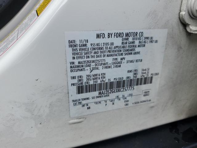 MAJ3S2GEXKC257775 - 2019 FORD ECOSPORT SE Blanco foto 13