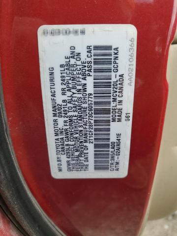 2T1CF28P73C605779 - 2003 TOYOTA CAMRY SOLA SE RED photo 12