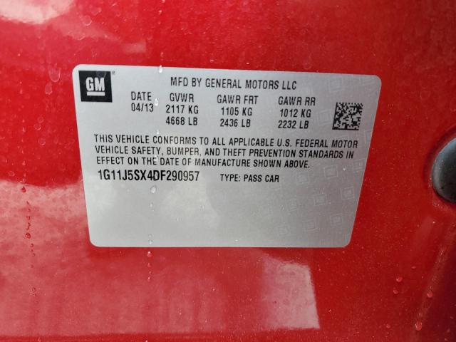 1G11J5SX4DF290957 - 2013 CHEVROLET MALIBU LTZ წითელი ფოტო 12