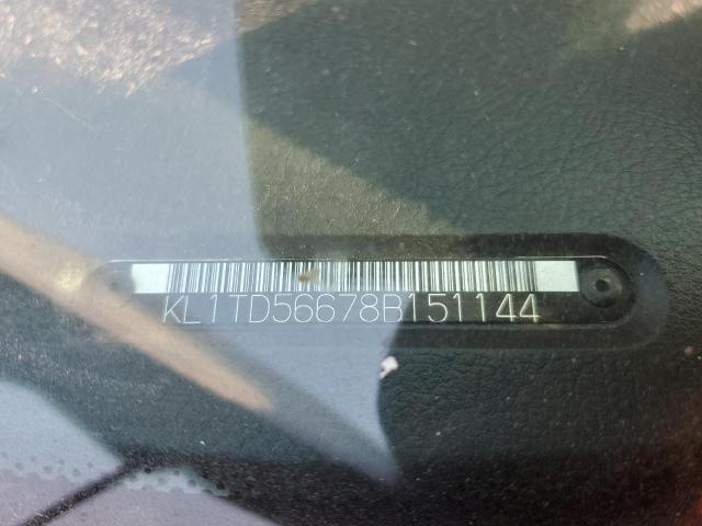 KL1TD56678B151144 - 2008 CHEVROLET AVEO BASE SILVER photo 12