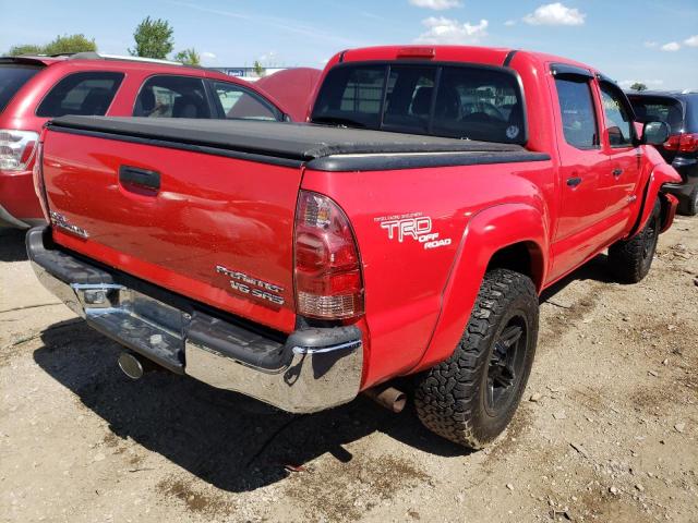 5TEJU62N37Z457495 - 2007 TOYOTA TACOMA DOUBLE CAB PRERUNNER RED photo 4