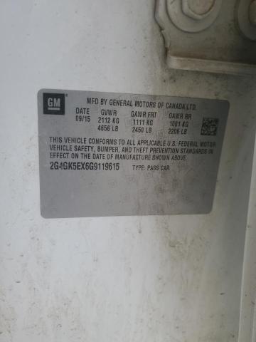 2G4GK5EX6G9119615 - 2016 BUICK REGAL WHITE photo 13