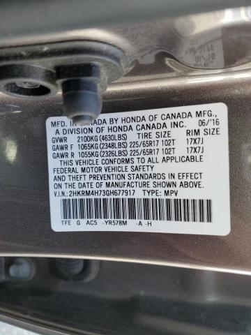 2HKRM4H73GH677917 - 2016 HONDA CR-V EXL BROWN photo 13