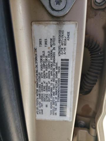 5TEGN92N04Z353485 - 2004 TOYOTA TACOMA DOUBLE CAB PRERUNNER GOLD photo 12