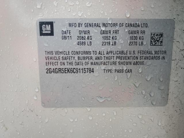 2G4GR5EK6C9115784 - 2012 BUICK REGAL TAN photo 13