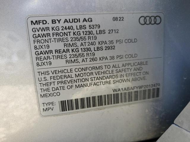 WA1ABAFY9P2013470 - 2023 AUDI Q5 PREMIUM 40 GRAY photo 13