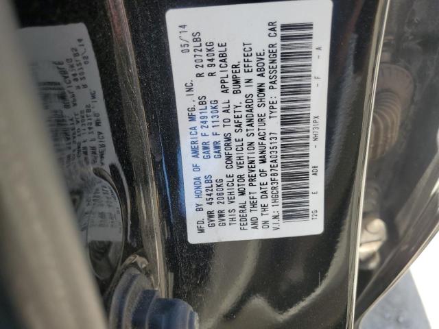 1HGCR3F87EA035137 - 2014 HONDA ACCORD EXL أسود صورة 12