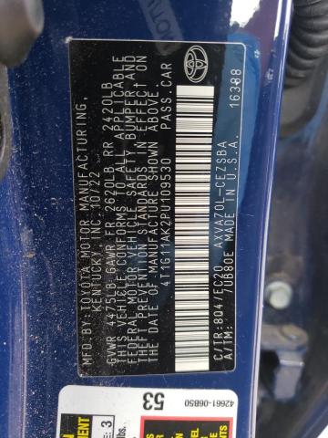 4T1G11AK2PU109530 - 2023 TOYOTA CAMRY SE NIGHT SHADE BLUE photo 12