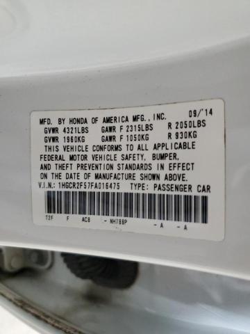 1HGCR2F57FA016475 - 2015 HONDA ACCORD SPORT WHITE photo 12