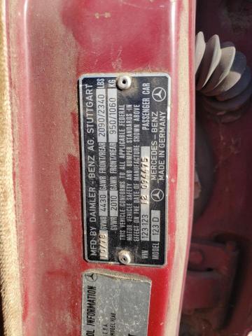 12312312094475 - 1979 MERCEDES-BENZ 240 D RED photo 13